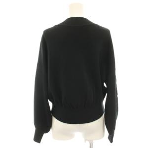GRACE CONTINENTAL 22AW コード刺繍ニットカーディガン ジップアップ 長袖 36 黒 ブラック 0122353037 /HN