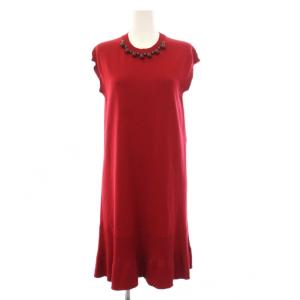 ニットワンピース S レッド RW142W F6KD19OFF
