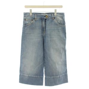 デニム パンツ T36 青 ブルー ワイド ハーフ丈 カフス /LP