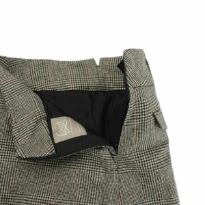 MARGARET HOWELL マルチチェックウールスカート 2 グレー チェック ミモレ丈 578-7232012 /GG