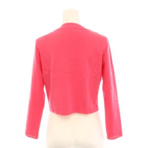 LEONARD FASHION カーディガン ニット 羽織り 36 ピンク 長袖 パンチングデザイン 0347757 /YM