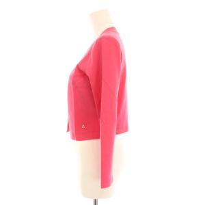 LEONARD FASHION カーディガン ニット 羽織り 36 ピンク 長袖 パンチングデザイン 0347757 /YM