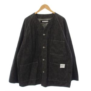 24SS DENIM NO COLLAR JACKET XL グレー 241XBNH-JKM03
