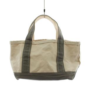 L.L.BEAN トートバッグ ハンドバッグ キャンバス グレー 白 ホワイト /AN45