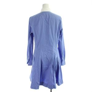POLO RALPH LAUREN ワンピース 4 青 ブルー 長袖 シャツカラー ロゴ刺繍 /AP