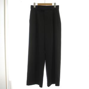 23SS TWツイルストレッチスラックスパンツ パンツ 38 黒 ブラック 無地 フルレングス ワイドストレート