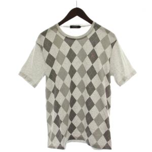 Tシャツ 3 グレー アーガイル柄 半袖 /GG