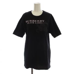 Tシャツ カットソー 3 黒 ブラック ロゴプリント 半袖 ラウンドネック /LP