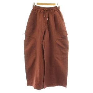 linen cotton satin bow silhouette pants イージーワイドパンツ 麻