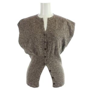 25AW Mix yarn rib knit ニットベスト F 茶 ブラウン /YI14
