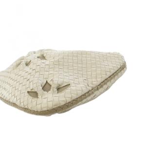 BOTTEGA VENETA イントレチャート ホーボー ハンドバッグ レザー ホワイト 115653