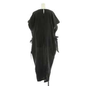 nest Robe リボンボリュームワンピース リネン F ブラック 01242-1514