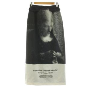 23SS THE MET ILINE SKIRT スカート ロング マキシ 総柄 M 黒 ブラック 白