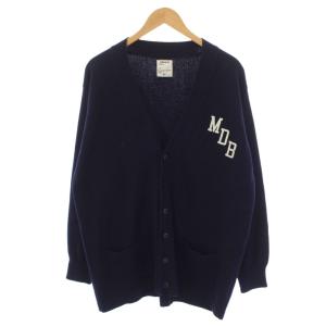 21SS BIG CARDIGAN COTTON カーディガン 長袖 Vネック 01 紺 MB211-8006