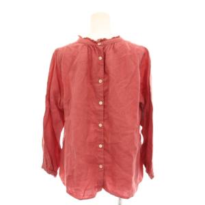 nest Robe シャツ ブラウス リネン F ピンク フリルネック 長袖 01175-1112-40 /YM