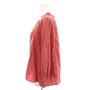 nest Robe シャツ ブラウス リネン F ピンク フリルネック 長袖 01175-1112-40 /YM