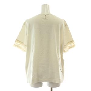 Leilian ブラウス 13+ LL ベージュ パンチングレース 半袖 スカラップレース /DU