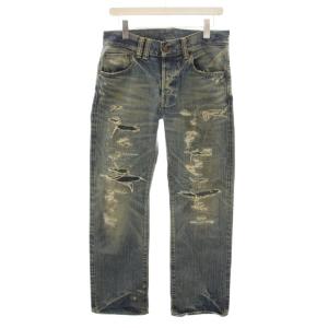 デニムパンツ ジーンズ ボタンフライ ダメージ加工 USED加工 32 インディゴ 262 /YT