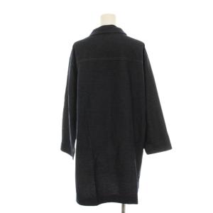 Leilian ハーフジップ ワンピース ミニ 大きいサイズ 13+ 紺 ネイビー 長袖 襟付き /YM