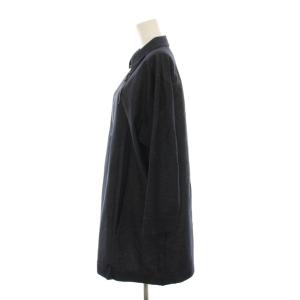 Leilian ハーフジップ ワンピース ミニ 大きいサイズ 13+ 紺 ネイビー 長袖 襟付き /YM