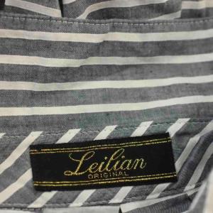 Leilian リネン混 ボーダー シャツ ブラウス 長袖 13 グレー 1701107 /G
