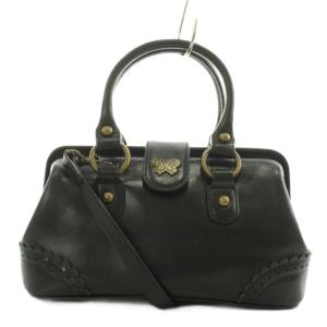 ハンドバッグ ショルダーバッグ 2way レザー 黒 ブラック /AN17