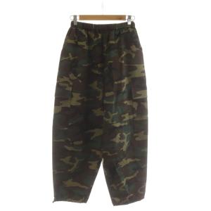 カーゴパンツ ワイド ウエストゴム F 茶 ブラウン カモフラージュ柄 迷彩柄 110723903 /RR
