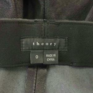 Theory レザーパンツ 0 黒 ブラック ジッパーポケット スキニー 長ズボン /LP