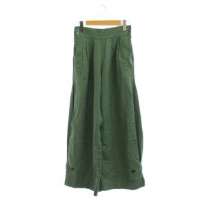 パンツ M 緑 ゴムウエスト ジッパーポケット ワイドシルエット ZU43FF202 /JP