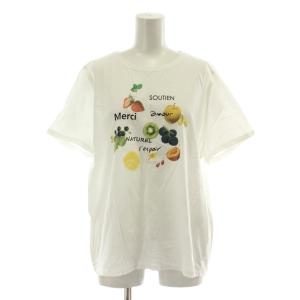 Tシャツ 17+ 4L 白 ホワイト フルーツ柄 ロゴプリント 半袖 /DU