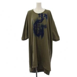 Vivienne Westwood ワンピース 五分袖 ロング丈 オーブ プリント 38 カーキ 16-13-592015