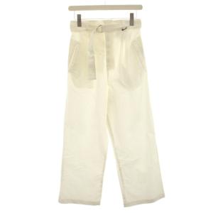 タグ付き 24SS ワイドデニムパンツ ジーンズ 麻 リネン混 36 白 ホワイト JY-416312