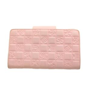 CHANEL アイコンライン ココマーク 財布 二つ折り がま口 9番台 ピンク