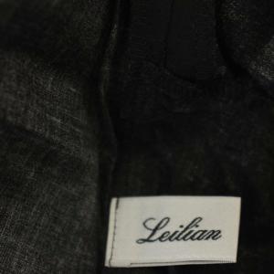 Leilian シャツワンピース ロング 花柄 長袖 大きめサイズ 17 黒 ブラック 1401642 /G