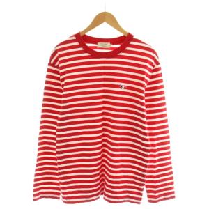 Tシャツ カットソー 長袖 ボーダー柄 XL 赤 レッド 白 ホワイト AU00105KJ2004 /AN67