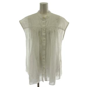25SS ボイルピンタックフレンチブラウス シャツ F 白 フレンチスリーブ 25051462900010