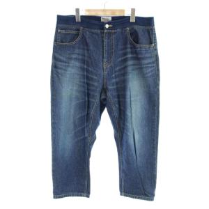 デニム ジーンズ XL 青 ブルー USED加工 クロップド丈 /AP