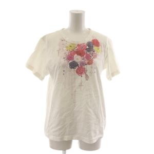 Tシャツ カットソー M アイボリー 花柄 半袖 プリント RO-T016 /RR