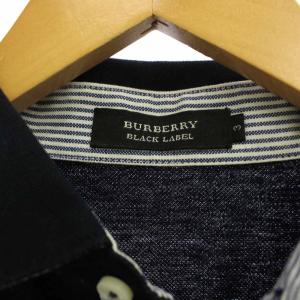 BURBERRY BLACK LABEL ポロシャツ 3 紺 無地 半袖 /JP