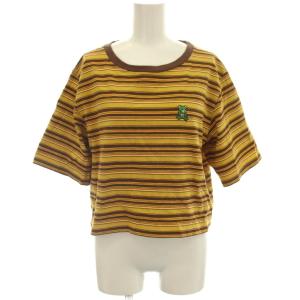 DIZZY＆MILKY Tシャツ ボーダー カットソー 半袖 F 黄色 茶 01231CT07 /G