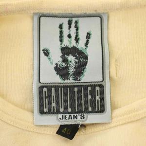 GAULTIER JEANS Tシャツ 半袖 スカル カットソー 40 ベージュ GM1806 /G