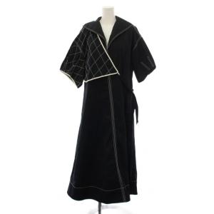 ワンピース ロング 半袖 中綿 9 黒 /BM