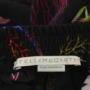 STELLA McCARTNEY 花柄 イージーパンツ シルク パンツ 38 黒 ブラック 202014DC420 /G
