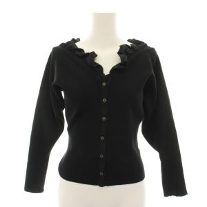ハナエモリ HANAE MORI 25SS ハートネックリブニットプルオーバー セーター 長袖 F 黒