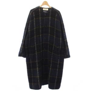 Manifattura Mac & Co. 20AW スライバー タータンチェック ノーカラーコート アウター