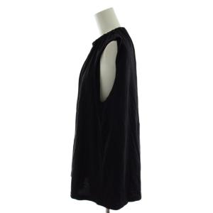 MM6 Maison Margiela カットソー ノースリーブ ギャザーネック S 黒 ブラック S52NF0004 S23588 /AN89