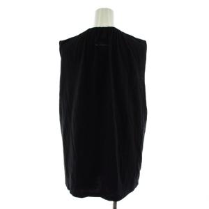 MM6 Maison Margiela カットソー ノースリーブ ギャザーネック S 黒 ブラック S52NF0004 S23588 /AN89
