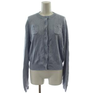 23AW コットンカシミヤ クルーネックカーディガン S 水色 長袖 39-02-34-02001 /GG