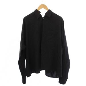 COMME des GARCONS 22SS シャツ ストライプ柄 ウール S ブラック