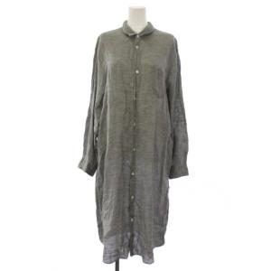 COMME des GAR?ONS シャツ ワンピース ロング 長袖 リネン S グレー JG-O047